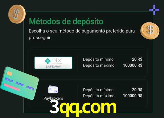 O cassino 3qq.com oferece uma grande variedade de métodos de pagamento